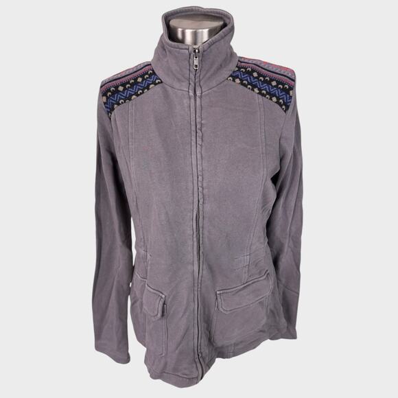 Others Follow Large Gray Zip Up Sweater Jacket NEW NWT 100% Cotton - Picture 1 of 9